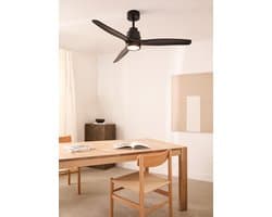 CREATE - Plafondventilator 40W silent Ø132 cm - Met Verlichting drie temperaturen - Met Wifi - Met Afstandsbediening - 6 Snelheden - Timer - Zomer/Winter functie - Zwart - WIND STYLANCE — afbeelding 1
