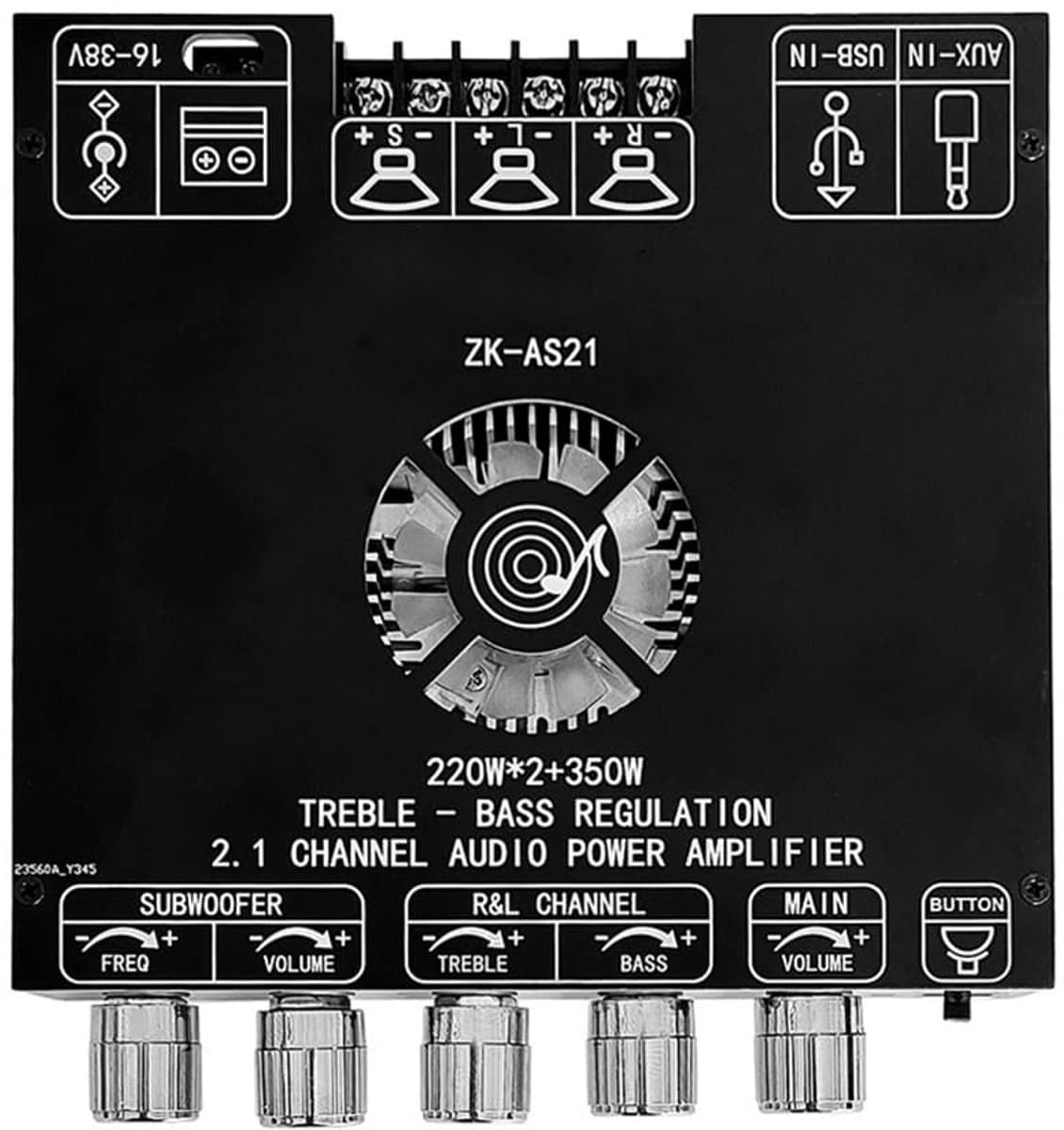 Krachtige 2.1 Bluetooth Audio Versterker Module met TPA3255 Chip - 220W x 2 + 350W Vermogen — afbeelding 1