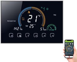 Slimme Programmeerbare WiFi Thermostaat met Vochtigheid, UV-Index en Spraakbediening — thumbnail 1