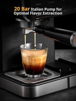 Volautomatische Espressomachine met 20 Bar Pomp en Geïntegreerde Melkopschuimer - 6 Dranken — thumbnail 3