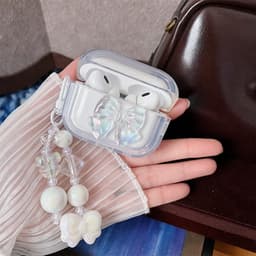 Transparante Beschermhoes met Strik en Hartjesketting voor AirPods Pro 2 - Schokbestendig TPU Hoesje — thumbnail 4