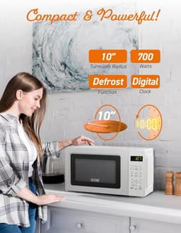 Compacte Magnetron met Kookplaat 700W - Wit — thumbnail 3