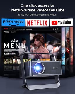 Mini Beamer met Wi-Fi 6 & Bluetooth 5.2 -1080P FHD Smart Projector met 4K-Ondersteuning – 30.000 Lumen – 4D/4P Keystone & Elektrische Scherpstelling – 270° Draaibaar Design — thumbnail 4
