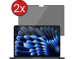 Screenprotector Geschikt voor Apple MacBook Air 15.3 inch Screenprotector 360 Graden Privacy Full Cover Scherm - Screenprotector Geschikt voor MacBook Air 15.3 inch Screenprotector Privacy Scherm Laptop - 2 PACK