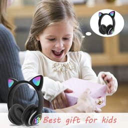 Bluetooth-koptelefoons voor kinderen, draadloze koptelefoons, koptelefoons met kattenoortjes en ledverlichting, opvouwbare stereo Bluetooth-koptelefoons, draadloze koptelefoons voor kinderen met microfoon — thumbnail 3