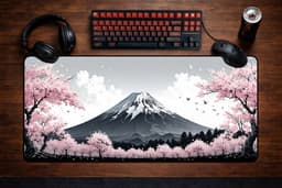 Muismat xxl - Fuji Blossom Roze - Gaming - 900 x 400 x 3 mm - Antislip — thumbnail 4