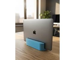 Verticale Laptop Standaard - Laptophouder - Geschikt voor MacBook & Laptops - Ruimtebesparend - Licht blauw