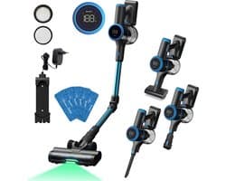 Ølven Steelstofzuiger CleanMax - Draadloos - 400W - Kruimelzuiger - 55Min Accu - Stofzuiger Zonder Zak - Aroma Functie