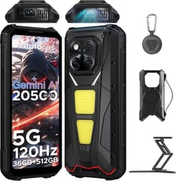 DOOGEE VMAX Play 5G VIP - Robuuste Smartphone - Robuuste Telefoon - 36GB RAM+512GB ROM - 100 LM projector - 1200 Lumen Campinglamp - 20500mAh/45W - 6,78 inch FHD+ 120Hz - 200MP AI Camera - 20MP Nachtzicht -Android 15 - IP68 - NFC - GPS - Zwart — thumbnail 1