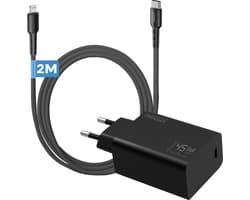 Phreeze usb C snellader geschikt voor iPhone 14 13 12 11 X XR XS Max Pro Mini Plus en iPad met Lightning kabel - 2 meter - Oplader