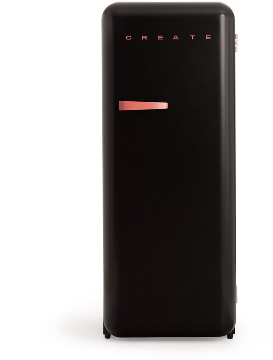 CREATE - Koelkast in retrostijl - Zwart - Handvat Terracotta - FRIDGE RETRO 281L — afbeelding 1