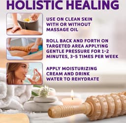 Massagebal - Massage - Massagestok - Vermoeidheid verlichten - Accessoires - Full Body Massager - Dijbeenmassager - Gebogen houten massagerollen - 12 rollen - Ontspanning — thumbnail 4