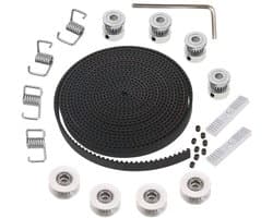 5 m Tandriem 6 mm + 4 Tanden Katrol 5 mm + 4 Torsieveren + 2 Tandriemklemmen voor 3D-printers
