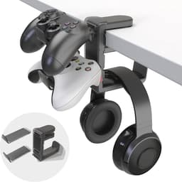 3-in-1 Gaming Hoofdtelefoon en Controller Houder met Verstelbare Arm - Onder Bureau Standaard — thumbnail 1