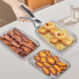 3 Stuks Airfryer Accessoires van Roestvrij Staal voor Gezond Koken — thumbnail 4