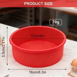 OIMG 2 stuks 6 inch cakevorm siliconen cakevorm - siliconen bakvorm - taartvorm - Broodvorm Rond - rond 16 cm antiaanbak cakevorm bakvorm airfryer - voor DIY kaasbroodcake,chiffoncakes — thumbnail 3