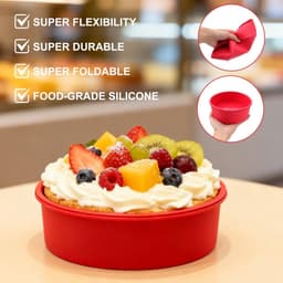 OIMG 2 stuks 6 inch cakevorm siliconen cakevorm - siliconen bakvorm - taartvorm - Broodvorm Rond - rond 16 cm antiaanbak cakevorm bakvorm airfryer - voor DIY kaasbroodcake,chiffoncakes — thumbnail 2