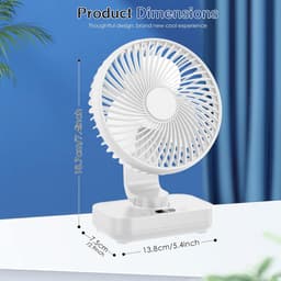 Draagbare Mini Tafelventilator met 4 Snelheden en Oscillatie voor Thuis en Kantoor — thumbnail 4