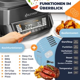 KESSER® Multicooker Airfryer 8L met 16 Kookfuncties Inclusief Stoomkoker, Rijstkoker, Grill Apparaat — thumbnail 3