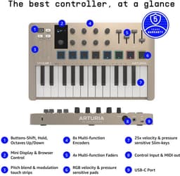 Arturia MiniLab 3 Champagne - Midi Keyboard — thumbnail 3