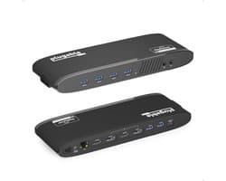 Horizontaal Dockingstation voor Dual 4K Displays met USB 3.0, HDMI en DisplayPort