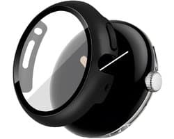 Screen protector - Geschikt voor Google Pixel Watch / Watch 2 / Watch 3 / Watch 4 (41 mm) - Full Cover Hard Case / Beschermend Hoesje - Zwart