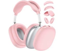 4-delige set - Siliconen Hoes - voor AirPods Max Hooftelefoons 1，2 van – Siliconen Oorkussens Beschermhoes - Oorschelp Beschermhoes, Hoofdband Beschermhoes – Anti-Kras Zachte Siliconen Beschermer – roze