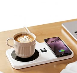 【Multifunctionele Kopwarmer】- 3-Traps Temperatuurregeling-Thermostaat-Kristalglas Paneel-Wireless Telefoonlader - Kopwarmer-Koffiewarmer-Theewarmer-Melkwarmer - Keuken-Bureau-Woonkamer - Warme Dranken Altijd Bereid-Comfort & Gemak Voor Koude Dagen — thumbnail 1