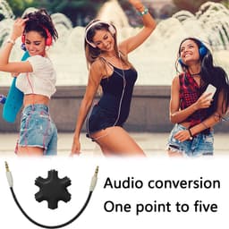Gigicial 3,5 mm audiosplitter - hoofdtelefoonsplitteradapter - hoge geleidbaarheid en hoge afscherming - 1 stuk - zwart — thumbnail 5