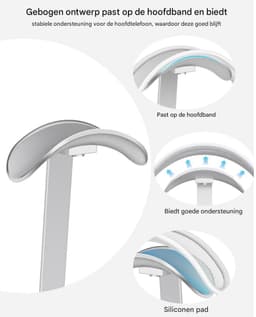 Hoofdtelefoonstandaard - Stevige hoofdtelefoonstandaard voor AirPods Max - Bureauaccessoire - Metaal - Geschikt voor over-ear hoofdtelefoons en gaming headsets - Zilver — thumbnail 5