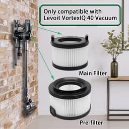 Hoofdfilter met voorfilter - geschikt voor Levoit VortexIQ 40-RF draadloze stofzuigeraccessoires - vervangend HEPA-filter - 2 stuks — thumbnail 4