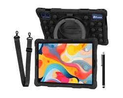 ATouch Kindertablet Tab 10 Pro - Vanaf 3 jaar - Kinder Tablet - 10 Inch - Ouderlijk Toezicht - Tablet Kinderen - 6000 mAh Batterij - Kids Tablet - 128GB+64SD - Octa Core - Zwart