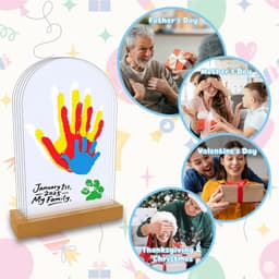 Hand- en Voetafdruk Set voor Gezin tot 5 Personen, Niet-Giftige Verf voor Kinderen, Kraamcadeau — thumbnail 5