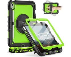 Robuuste beschermhoes voor iPad 10e en 11e generatie met schermbeschermer en standaard - Geel Groen