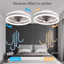 Omkeerbare plafondlamp met ventilator en afstandsbediening - Dimbaar licht en 6 snelheden - Modern design voor slaapkamer en woonkamer - Ø40 cm, 30W — thumbnail 3