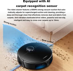 Liectroux M70 Pro 3-in-1 Robotstofzuiger met automatische leegstation, LiDAR-navigatie en 6500 Pa zuigkracht – Zwart — thumbnail 2