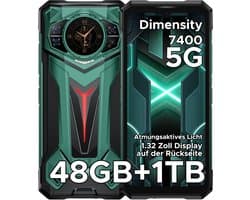 DOOGEE S200 Ultra 5G - Robuuste Smartphone - Robuuste Telefoon - 48GB RAM + 1TB ROM /2TB TF -Dimensity 7400 - 11000 mAh /66W --6,72 inch 120Hz - Android 15 -Nachtzicht-100 MP AI camera - NFC - GPS -1,32 inch display achteraan - Groente