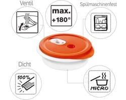 Diep magnetronbord met deksel - 1 L inhoud - lekvrij en vaatwasmachinebestendig