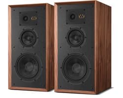 Wharfedale Super Linton Drie-weg Standmount - Kevlar Woofer - AMT Tweeter - Hoogwaardige Geluidskwaliteit - Walnoot
