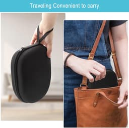 Koptelefoon Hoes - Hardcover Koptelefoon Case Headphone Case - Opberghoes - Hard Case - Waterdicht - On-ear/Over-ear - beschermhoes - draagbare anti-val hoofdtelefoonhoes - voor eenvoudig transport op reis - Zwart — thumbnail 4
