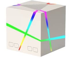 Fivesquare MiniCube LED Speaker – Mini Bluetooth Speaker met Ritme-Reactieve RGB Licht & AUX/TF Ondersteuning Beige
