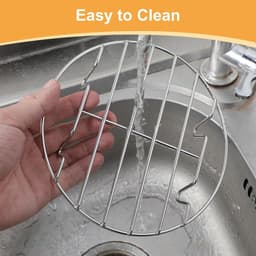 Rond stoombootrek, 7 inch roestvrij staal stomende rek stoomboot plaat voor snelkookpan air fryer pot koken koeling stomen bakken roosteren — thumbnail 3