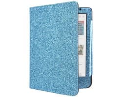 Sparkle Hoesje - Sleepcover Geschikt voor Kobo Clara Colour - Book Case Hoes Cover - Blauw - ereader hoesje - cover