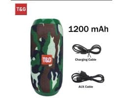 Bluetooth Speaker – Waterproof TWS Outdoor Surround Sound Box with TF/USB/AUX/FM Support – Camouflage