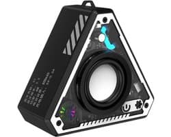 TriBeam RGB Bluetooth Speaker – 360° Surround Sound – Futuristisch Driehoek Design – 5W Speaker – TWS Pairing – Draagbaar – Zwart