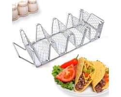 Taco-houder: Mexicaans burrito-rek van roestvrij staal - Keukengerei-houder Taco-standaard voor feestjes Grillen Oven Airfryer - Kruidendispenserrek
