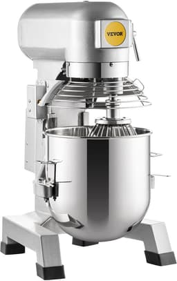 VEVOR Keukenmachine, Commerciële Kneedmachine met 15qt Rvs Kom, 850w Zware Elektrische Keukenrobot met 3 Snelheden 113/184/341rpm, Deeghaak Klopklopper Inbegrepen, Staande Mixer voor Bakkerij Pizzeria — thumbnail 2