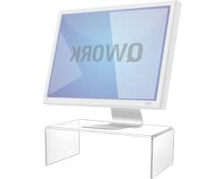Acryl monitorstandaard met schermverhoger en planken - 30 x 15 x 10 cm - voor pc monitor en laptop - bureau organizer