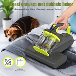 Matras & Bekleding Stofzuiger – 16 kPa Zuigkracht – UV-C-Licht Mijtverwijderaar – 60 °C Ultrasone Hetelucht – Dubbele Cycloon — thumbnail 5