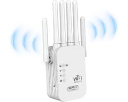 WiFi-signaalversterker, 1200 Mbps dual-band 5 GHz/2,4 GHz signaalversterker, ondersteunt meerdere apparaten, stabiele netwerkprestaties, installatie met één druk op de knop, wit model